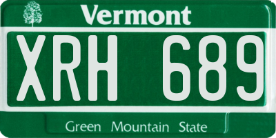 VT license plate XRH689