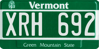 VT license plate XRH692