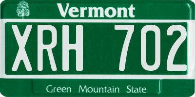VT license plate XRH702