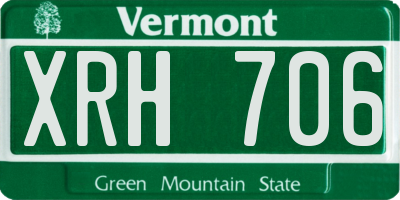 VT license plate XRH706