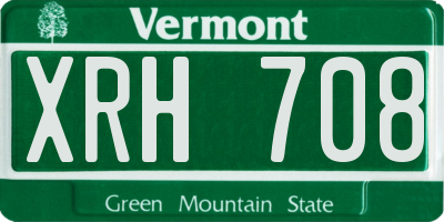 VT license plate XRH708