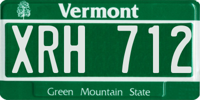VT license plate XRH712