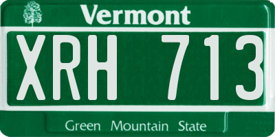 VT license plate XRH713