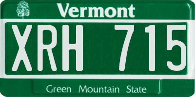 VT license plate XRH715