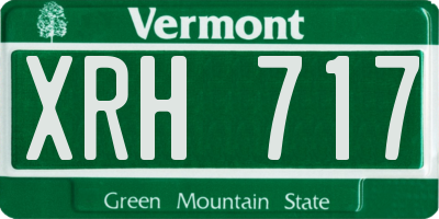 VT license plate XRH717