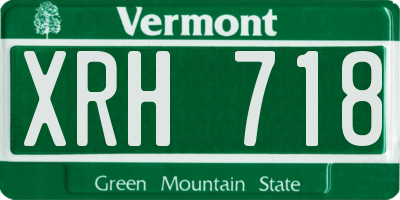 VT license plate XRH718