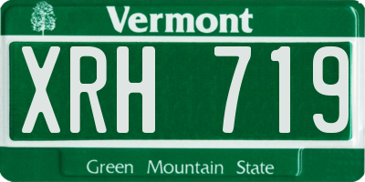 VT license plate XRH719