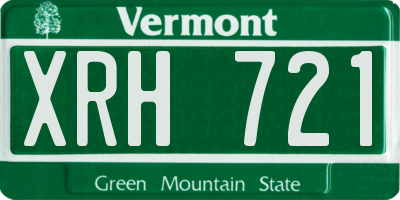 VT license plate XRH721