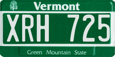 VT license plate XRH725