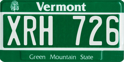 VT license plate XRH726