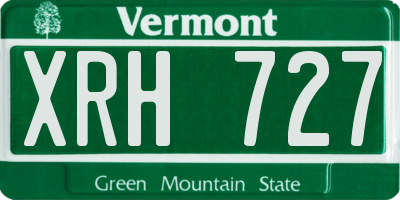 VT license plate XRH727