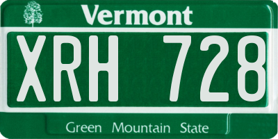 VT license plate XRH728