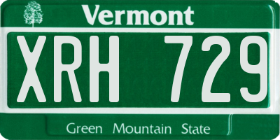 VT license plate XRH729