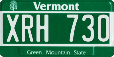 VT license plate XRH730