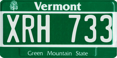 VT license plate XRH733