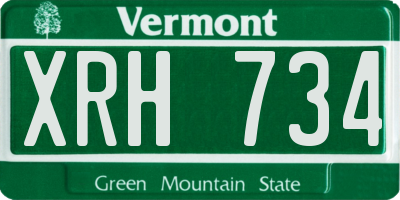 VT license plate XRH734