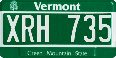 VT license plate XRH735