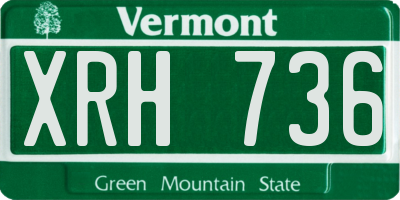 VT license plate XRH736