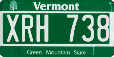 VT license plate XRH738