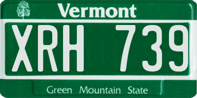 VT license plate XRH739
