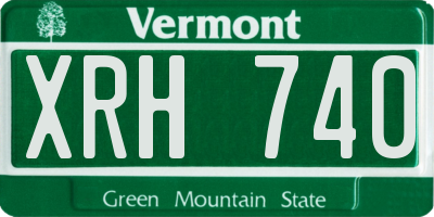 VT license plate XRH740