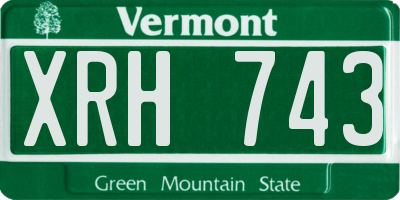 VT license plate XRH743