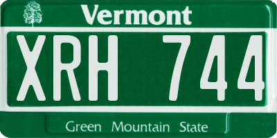 VT license plate XRH744