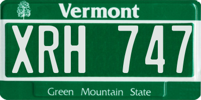 VT license plate XRH747
