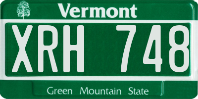 VT license plate XRH748