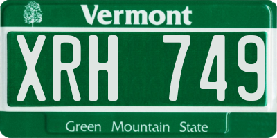 VT license plate XRH749
