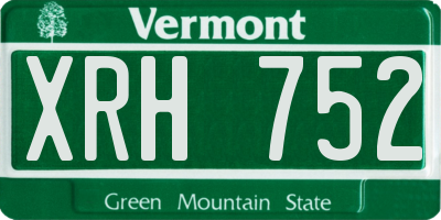 VT license plate XRH752