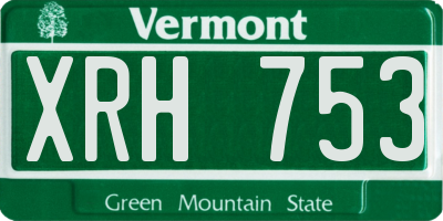 VT license plate XRH753