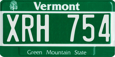 VT license plate XRH754