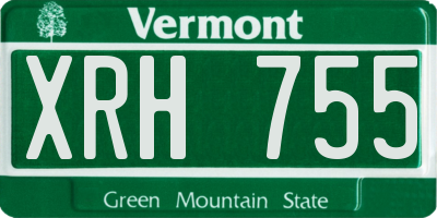 VT license plate XRH755