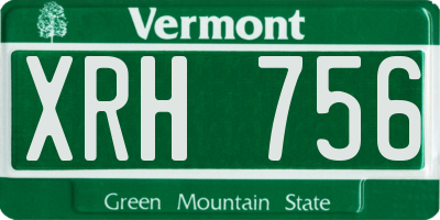 VT license plate XRH756