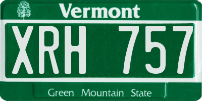 VT license plate XRH757