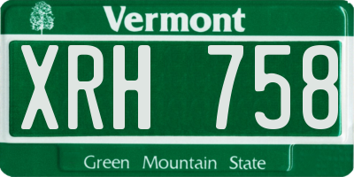 VT license plate XRH758