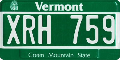 VT license plate XRH759