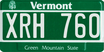 VT license plate XRH760