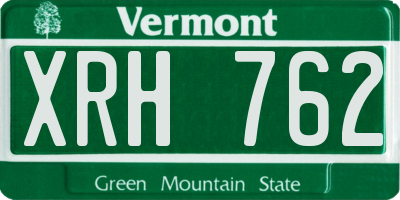 VT license plate XRH762