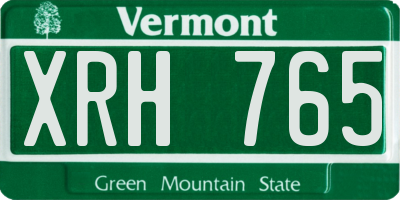 VT license plate XRH765