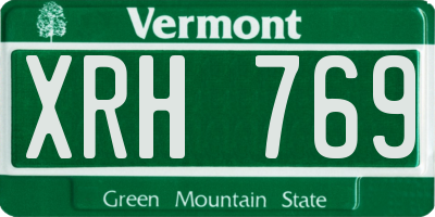 VT license plate XRH769