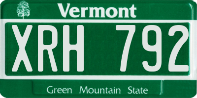 VT license plate XRH792