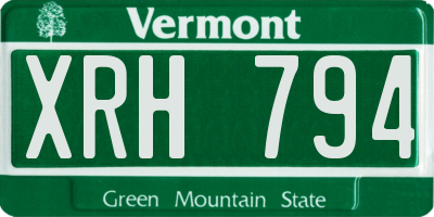 VT license plate XRH794