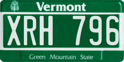 VT license plate XRH796