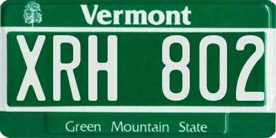 VT license plate XRH802