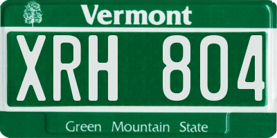 VT license plate XRH804