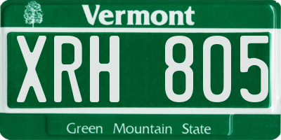VT license plate XRH805