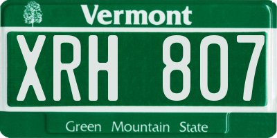 VT license plate XRH807