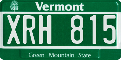 VT license plate XRH815